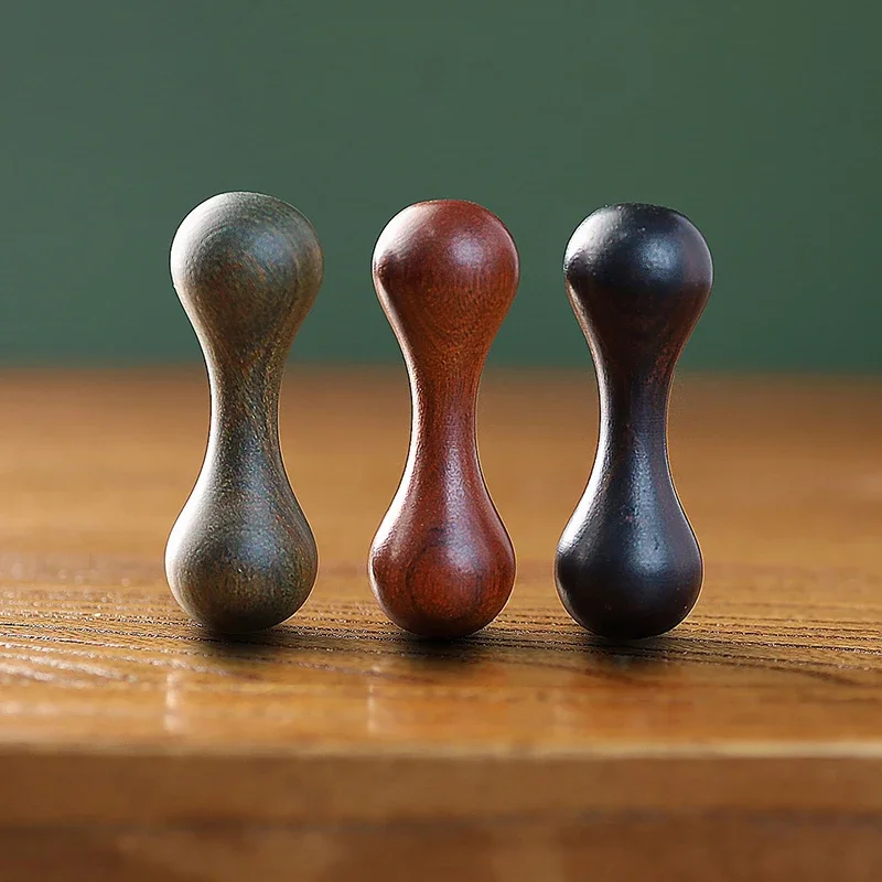 Polished Sandalwood Hand Spinner Knucklebone Decompression Toy Finger Rotate Anxiety Stress Relief Fidget Toy Party Gift