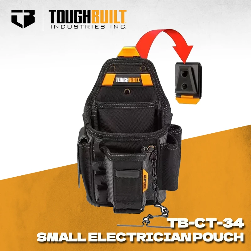TOUGHBUILT TB-CT-34 Electrician Pouch Adjustable 13 Pockets With Rugged 6-Layer Construction Storage Toolkit Pouch
