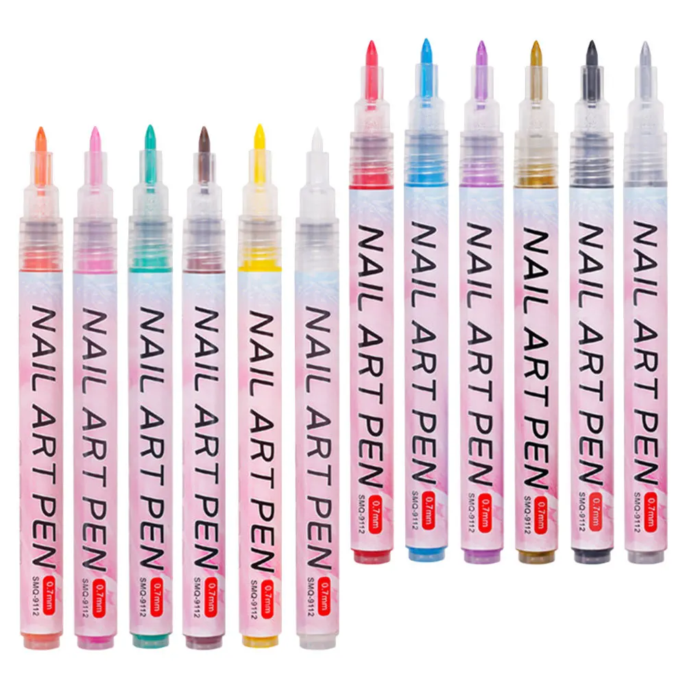 

12pcs Pens Graffiti Dotting Tools For Drawing Painting Nails Acrylic Nail Nail Graffiti Pen Supplies Decor Kit