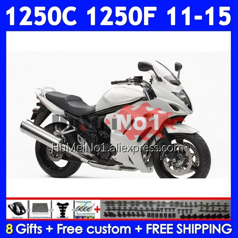 Kit For SUZUKI Bandit GSX1250F GSXF 1250 Gloss white 11 12 13 14 15 124No.27 GSXF1250 GSX1250C 2011 2012 2013 2014 2015 Fairing