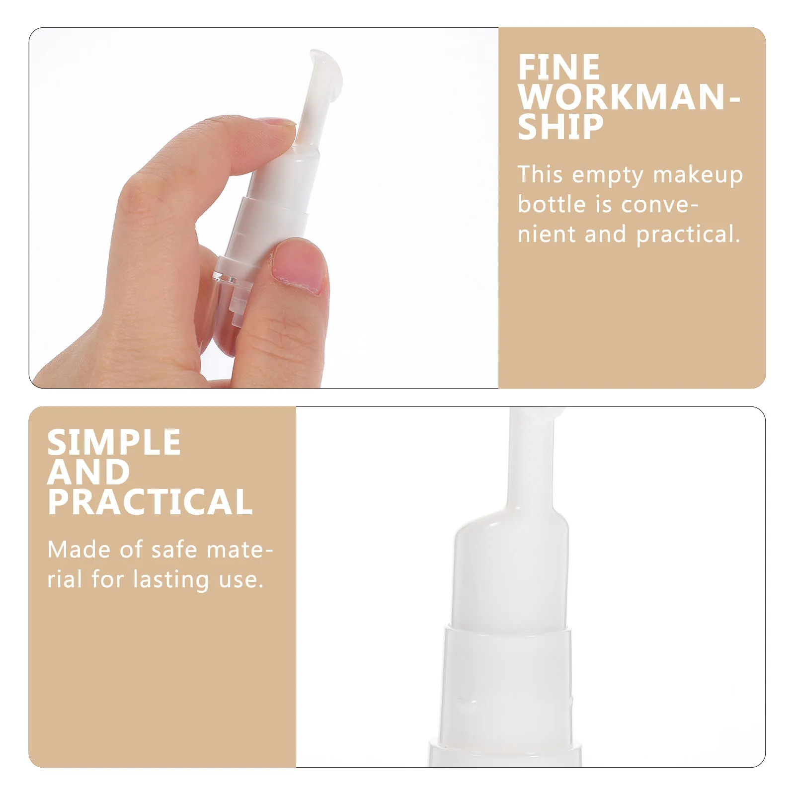 

10Pcs Airless Pump Makeup Bottles Empty Small Bottles Portable Travel Size Refillable Leak Proof Container for Lotion