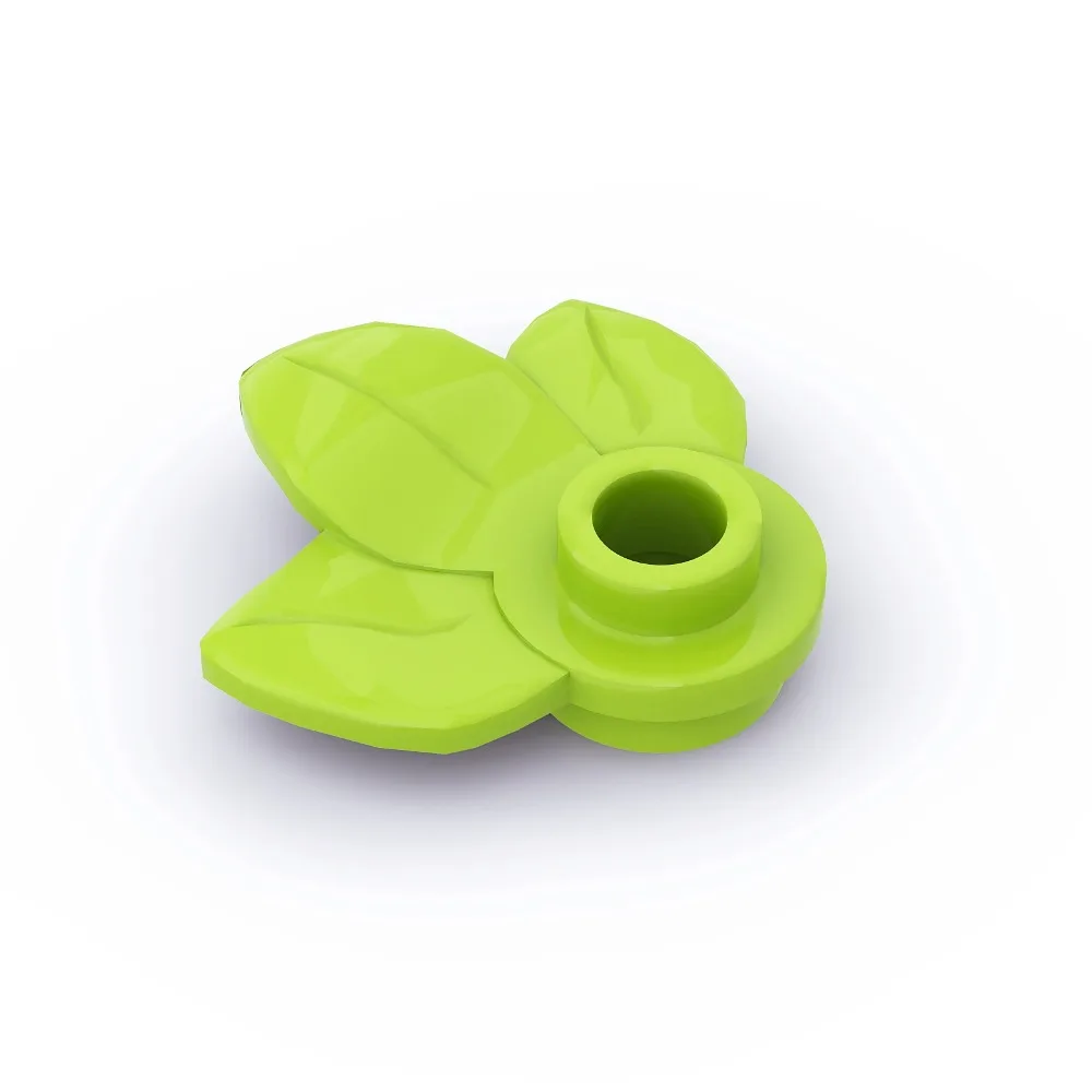 20PCS Bricks Parts 32607 Plant Plate 1x1 Round with 3-Leaf DIY MOC Building Blocks Compatible Assemble Bricks Toys