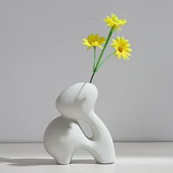 Ceramic Vase Flower Arrangement Dried Flowers Nordic Style Ins Simple Creative Hydroponic Flower Set Living Room Home Decoration