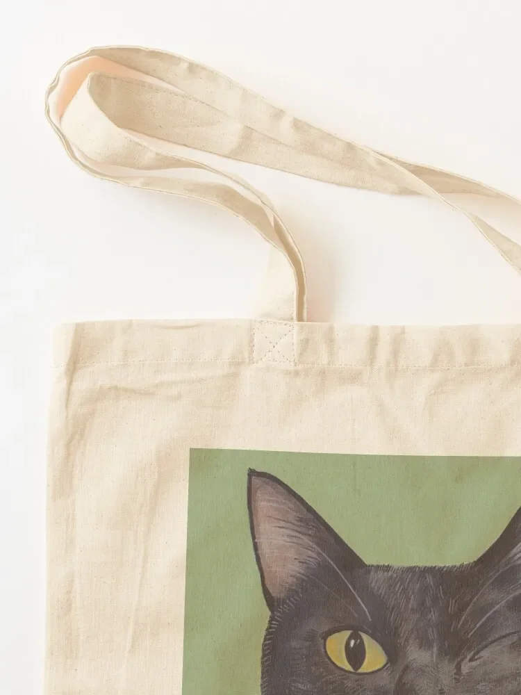 Andy Turner Original Winking Black Cat Portrait Tote Bag sacs de shopping tote bags aesthetic tote bag canvas