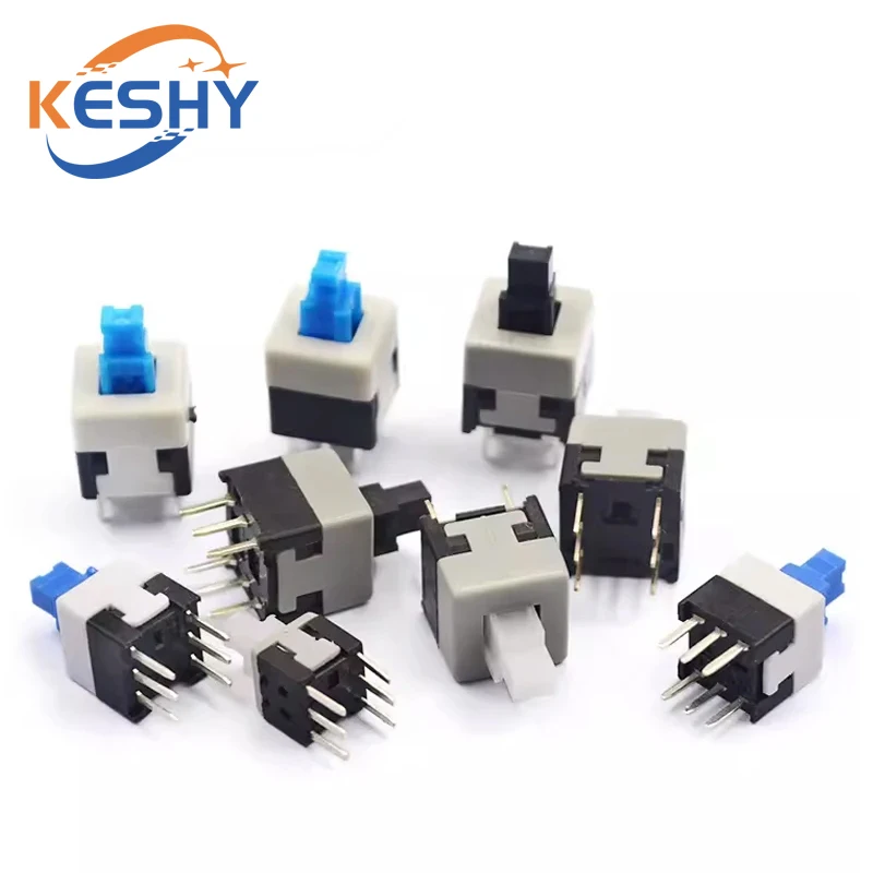 10PCS/LOT 5.8x5.8 7x7 8x8 8.5x8.5mm Self Locking / UNlock Push Tactile Power Micro Switch Kit 6 Pin Button Switches