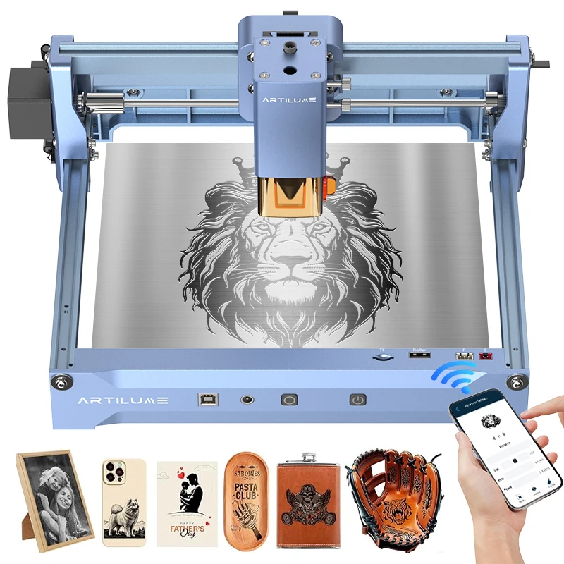 

Artilume U1 3W/7W/12W Optional Laser Engraver Cutter Laser Router For Wood Metal Acrylic Leather With WiFi & APPs 200x150mm