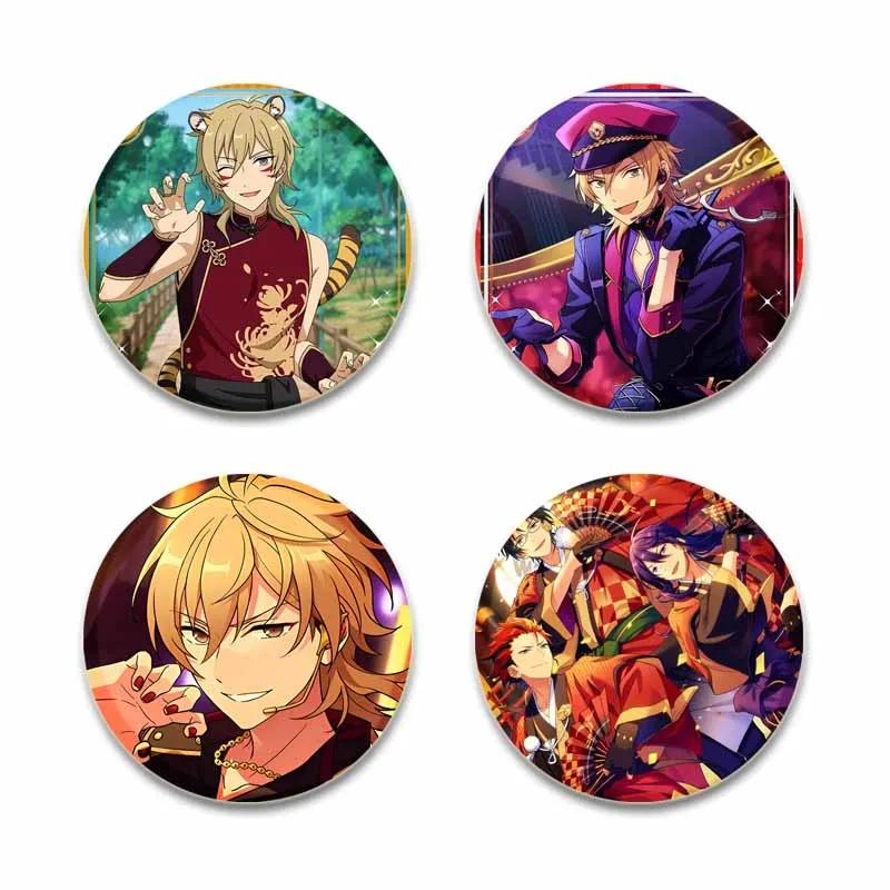 Cartoon Idol Ensemble Stars Tinplate Button Pins Anime Role Kaoru Hakaze Brooch Collar Badge Bag Jewelry Accessories Fans Gifts