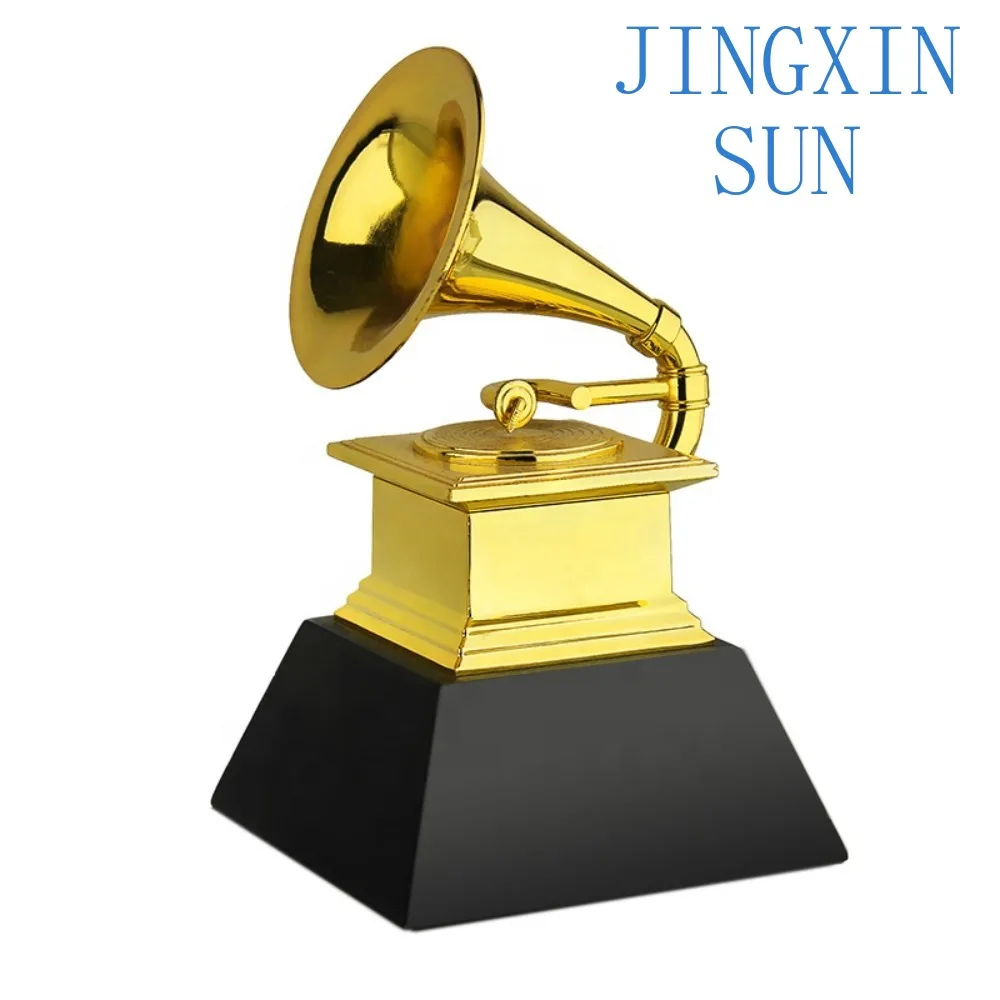 22CM Metal Grammy Awards Stunning Champions Trophy  Wooden Base Grammy Trophy with Gift Box