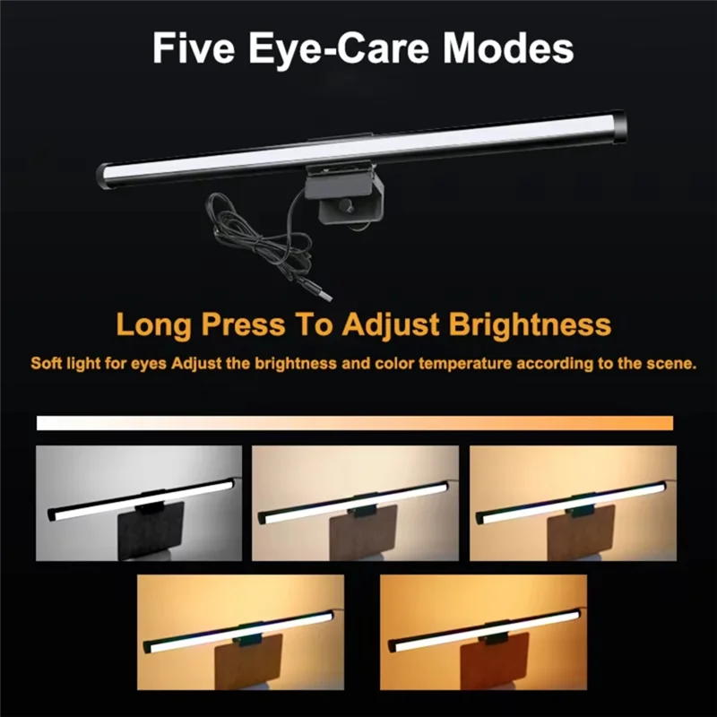 ABKW-LED Monitor Light Bar Hanging Computer Screen RGB Atmosphere Table Lamp For Work Study Reading Stepless Dimmable