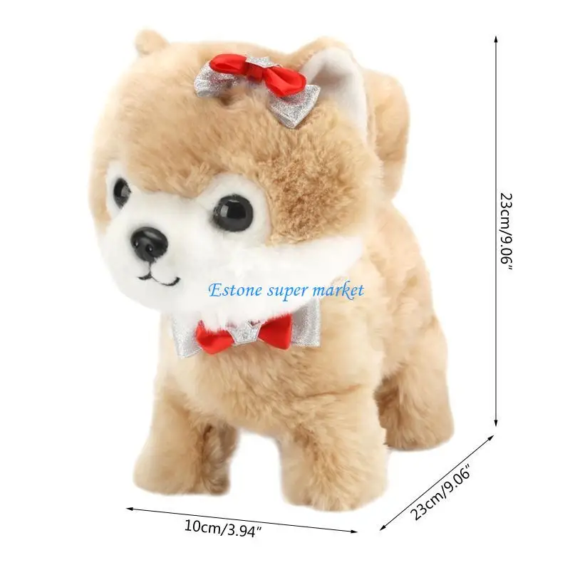 090B 9.06x9.06x3.94in สำหรับ Creative ไฟฟ้าของเล่นน่ารักเด็กวัยหัดเดินของขวัญ Wagging คอหาง Lovely Puppy