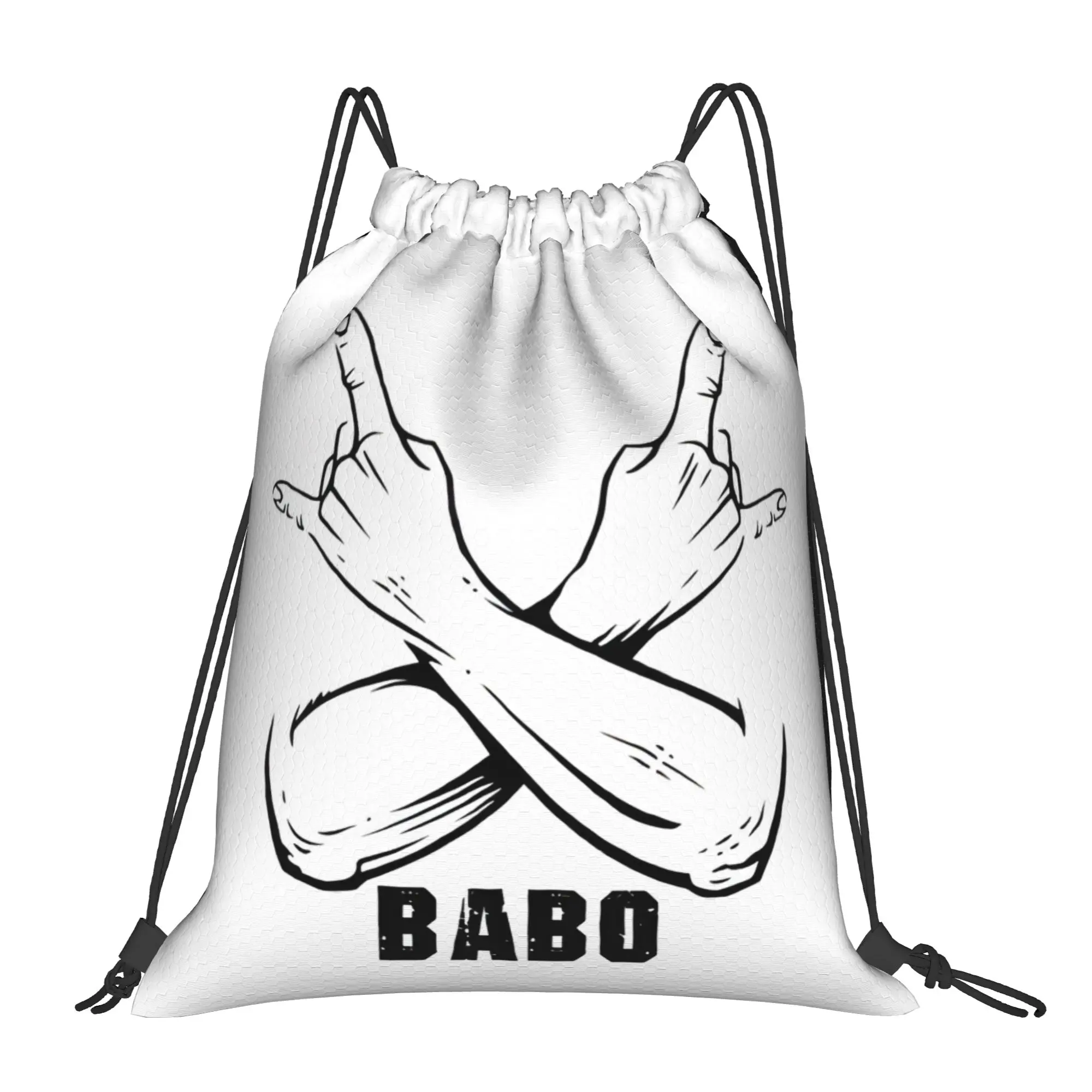Babo Great Idea Youth Day Portable Travel Drawstring Bags Riding gym Backpack gift Storage Sack Lightweight Backpacks