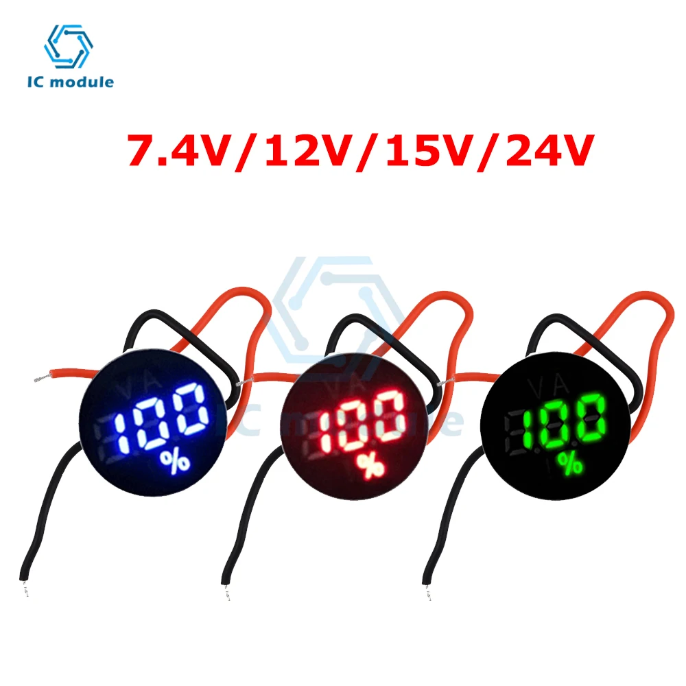 2-przewodowy woltomierz cyfrowy alarmowy wysokiego poziomu prądu stałego 4-130V tester monitor napięcia LED 7.4V 12V 15V 24V kable rozruchowe