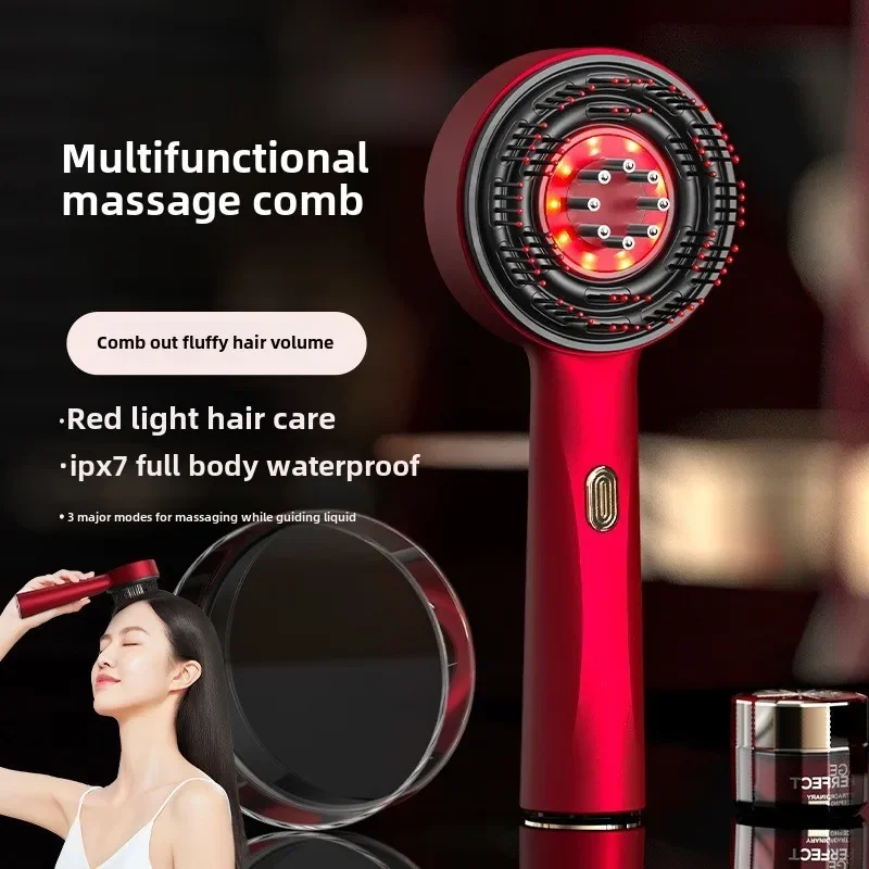 Hair care comb Kneading scalp massager Liquid hair generator Red hair care comb massage comb