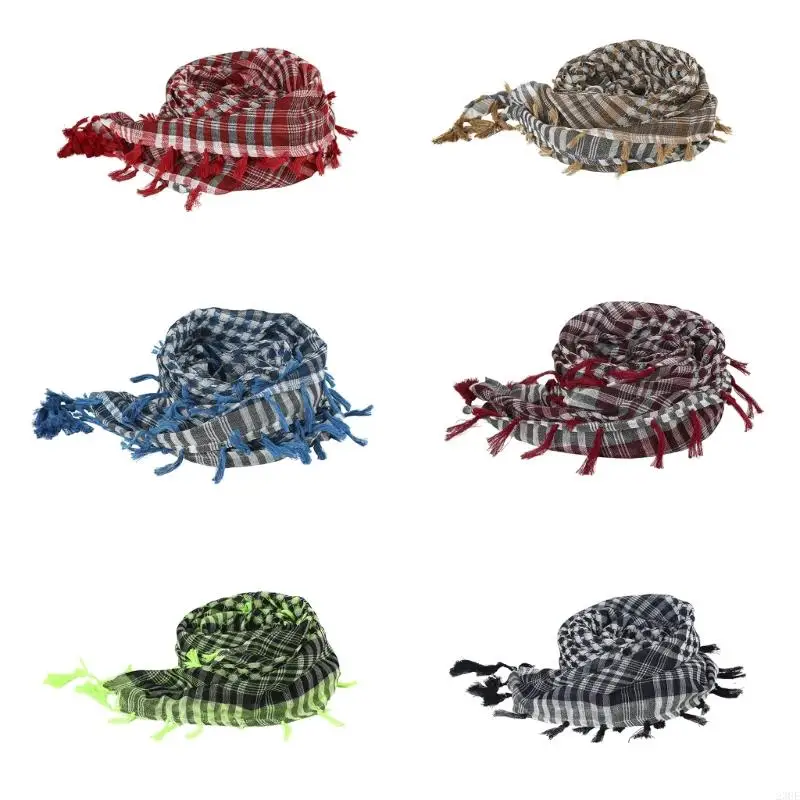 23GE อาหรับ Shemagh ผ้าพันคอเดินป่ากลางแจ้งทะเลทรายผ้าพันคอมุสลิมฮิญาบสำหรับผู้ชายผู้หญิง