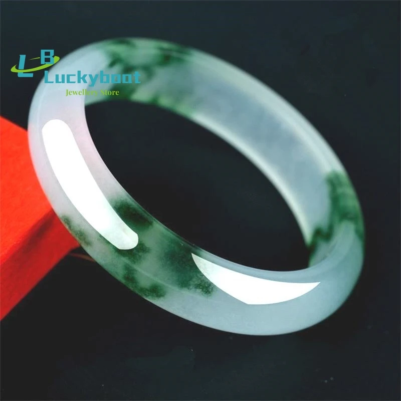 

Genuine Natural Green Jade Bangle Bracelet Charm Jewellery Fashion Accessories Hand-Carved Amulet Gifts for Women Her Men