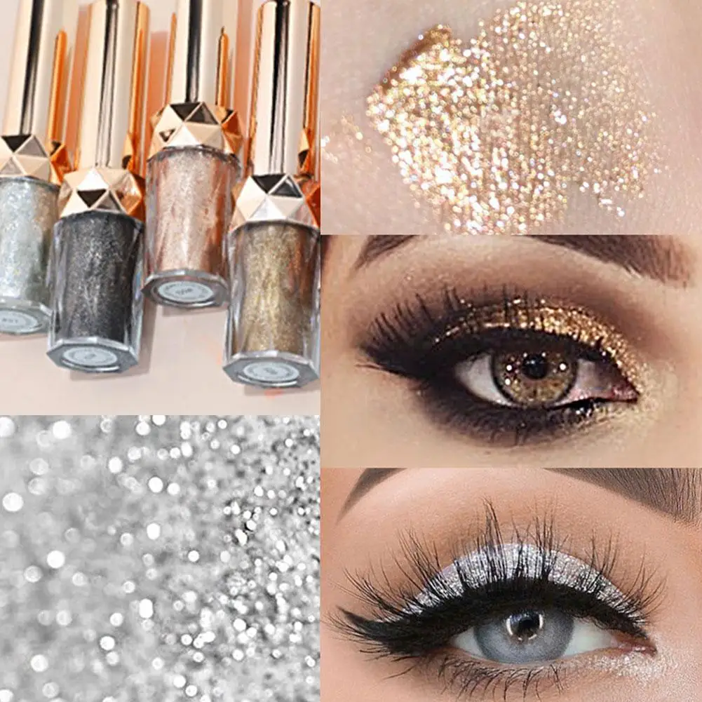 Liquid Eyeshadow,Shiny Diamond Pearl Eye Shadow,Long Lasting Makeup Glitter Finishes Waterproof,Multi-Reflective X7W2