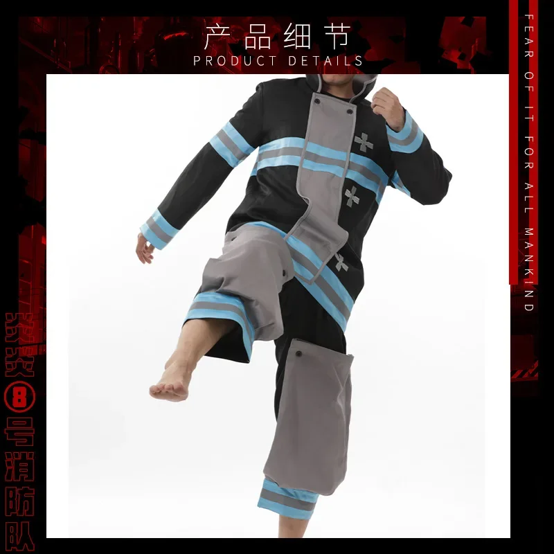 2025 New Anime Fire Force Enen No / Enn no Shouboutai Shinra Kusakabe Cosplay Costume Men Coat Pant Hat Accessor AA