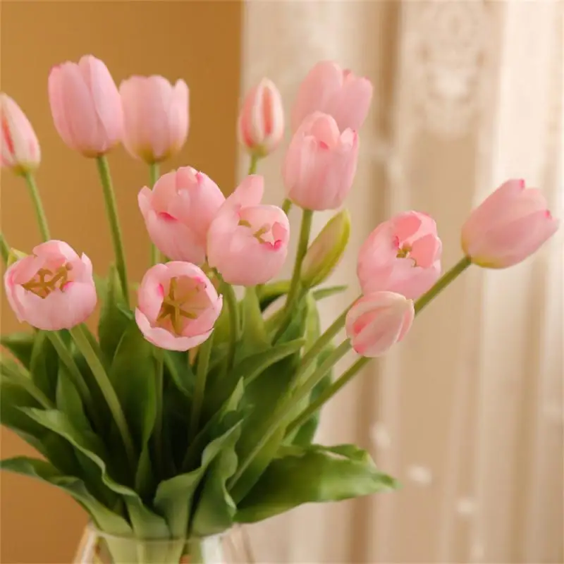 Luxury Silicone Real Touch Tulips Bouquet Decorative Artificial Flowers For Living Room Wedding Decoration Flores Artificiales