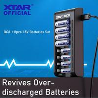 XTAR BC8 Battery Charger Set 1.5V AA 3300mWh Batteries AAA 1200mWh Rechargeable Li-ion Battery