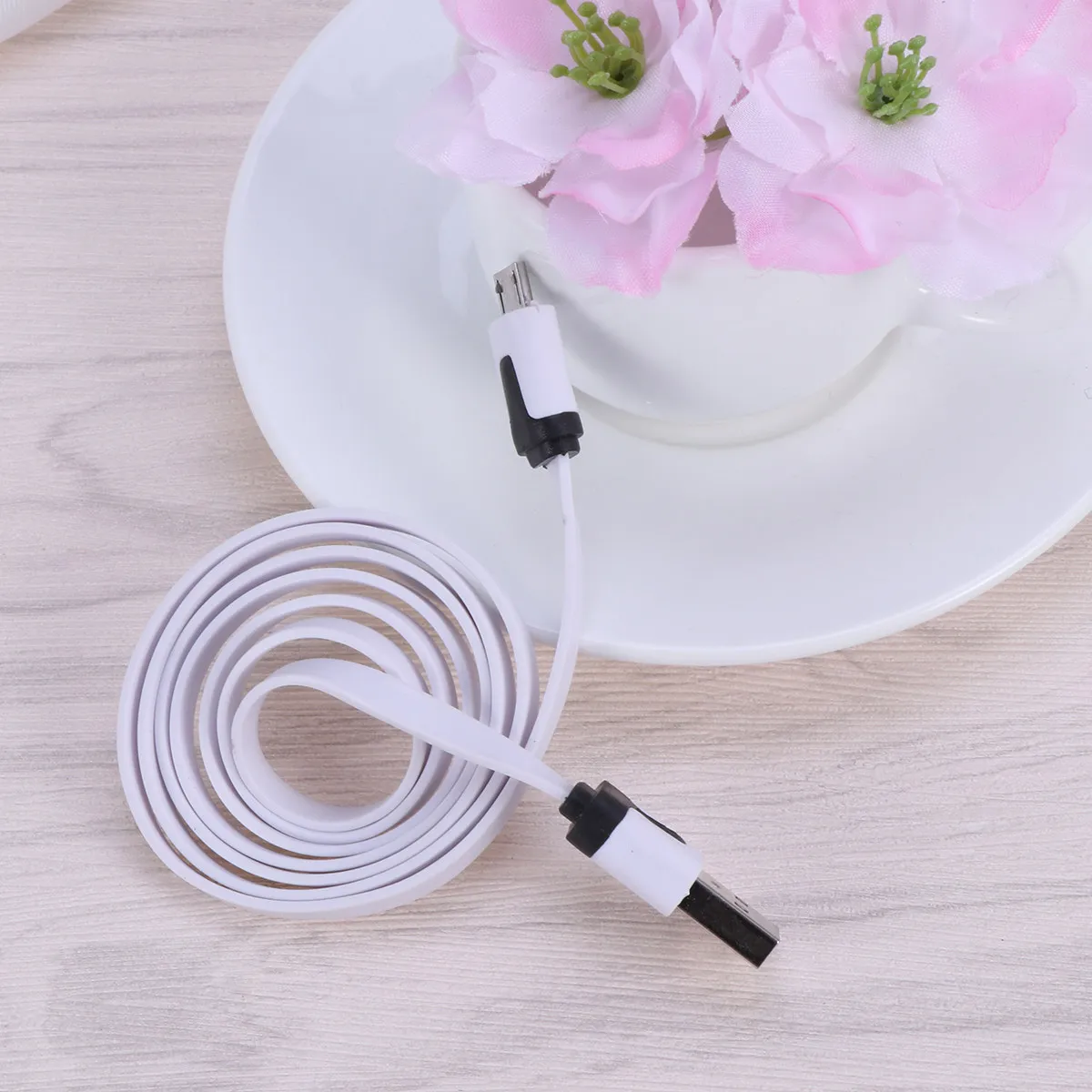 Heavy Duty Flat Micro USB Cable Fast Charge Data Cable for Smartphone Tablet Mp3 Player Travel Friendly Anti-Wrap