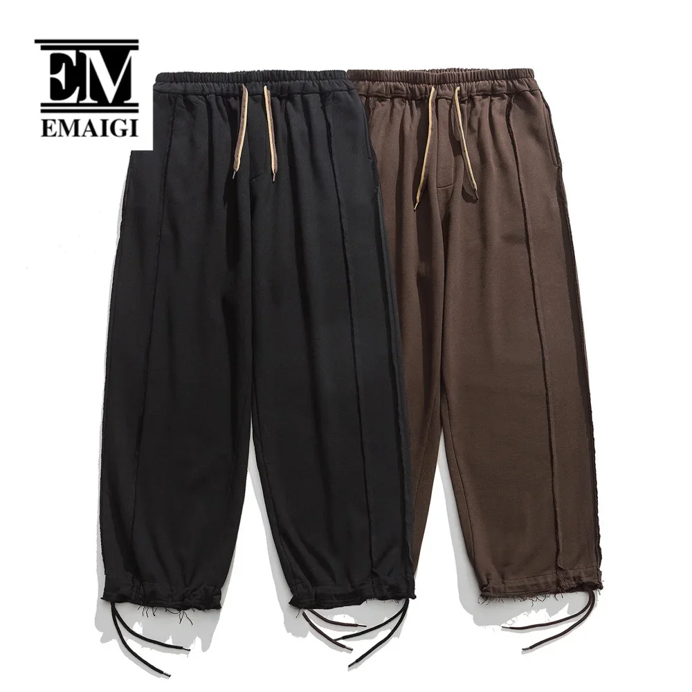 

Men Streetwear Fashion Hip Hop Vintage Broken Edge Loose Casual Sport Pants Male Cityboy Fashion Trousers Jogger Sweatpant