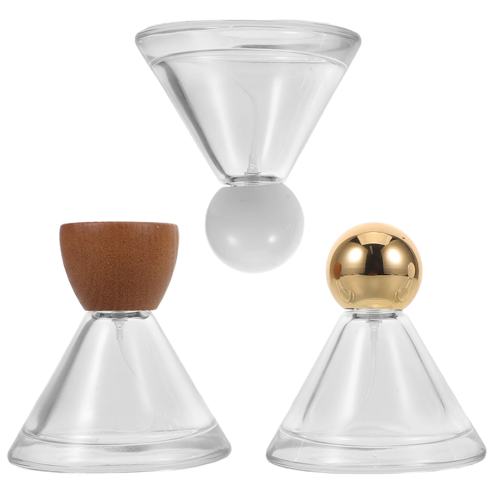 3 pçs 50ml conjunto de atomizador perfume vidro recarregável mini garrafas viagem névoa fina spray decorativo fragrância dispensador elegante