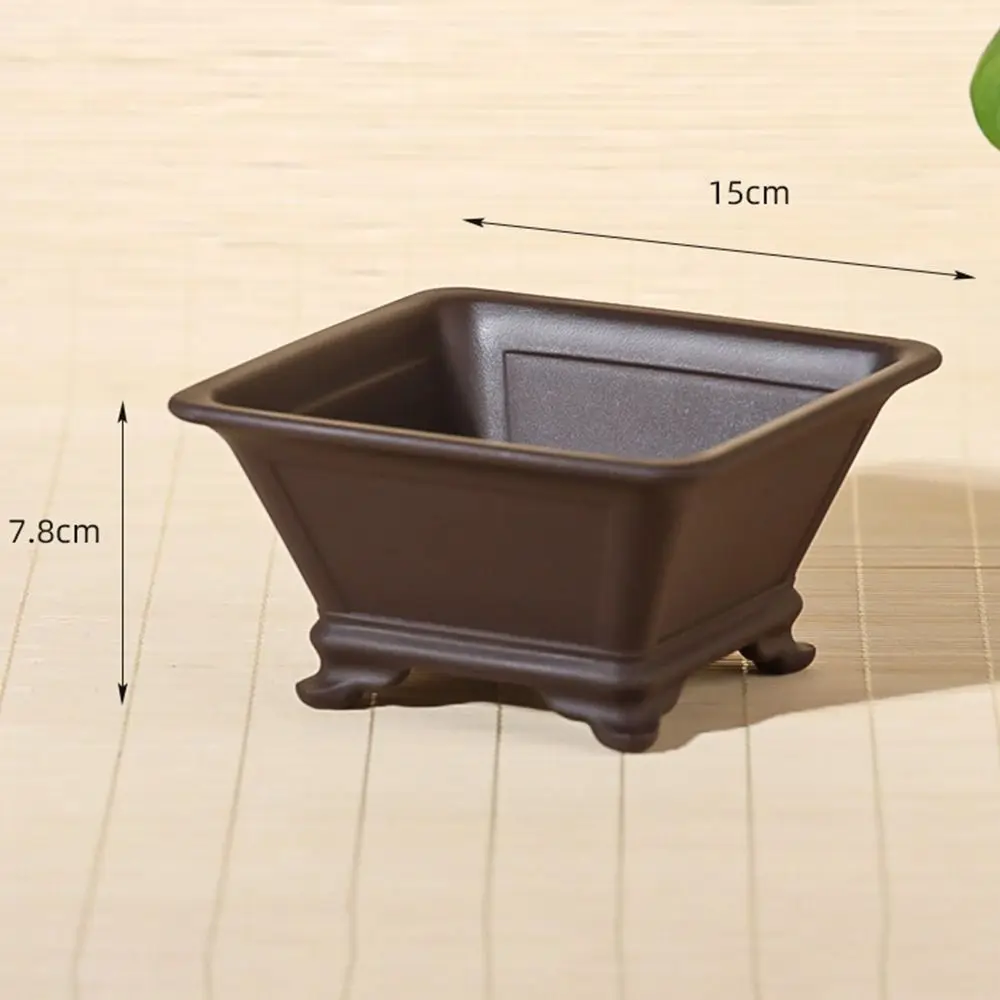 Creative Imitation Purple Clay Flowerpots Durable Thick DIY Plants Pots Colorful Bonsai Tray Pots Gardening