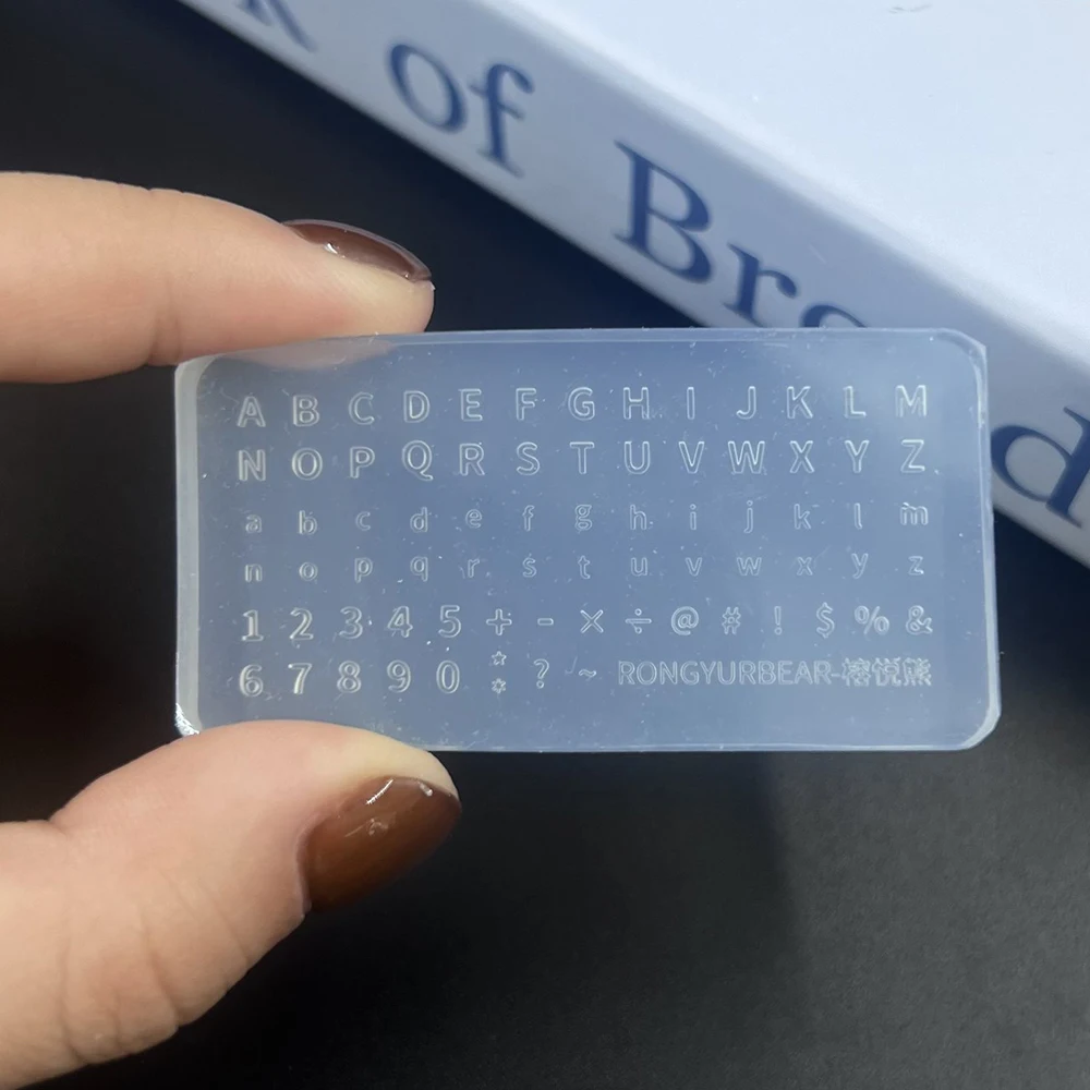 Letras, números, dijes, suministros, letras inglesas transparentes, molde para uñas, para decoración de uñas con gel, plantilla para manicura, herramientas para uñas B