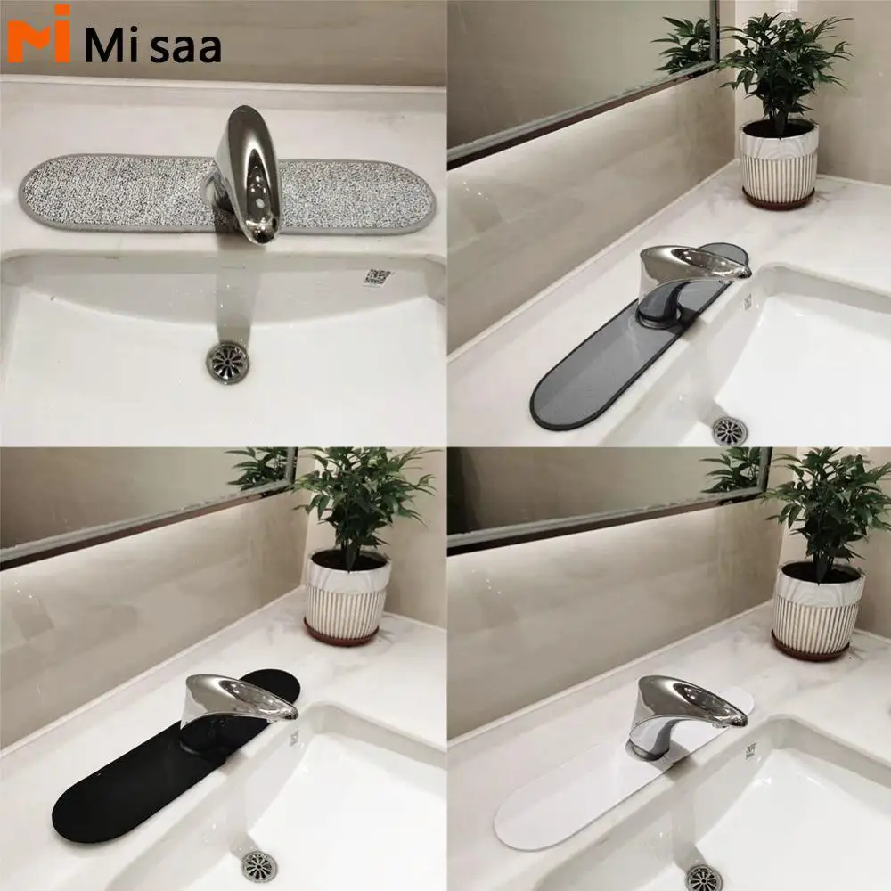 Faucet Counter Absorbent Mat Water Drying For Bathroom Microfiber Reusable Economic For Kitchen Bathroom Sink Guard