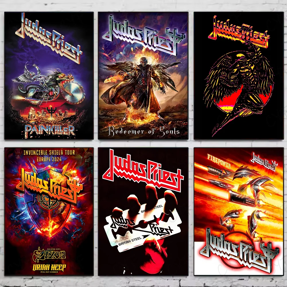 1PC J-Judas Priest Heavy Metal Band Poster Waterproof Wall Art Sticker For Bar Living Room Vintage Decor High Quality Print Gift