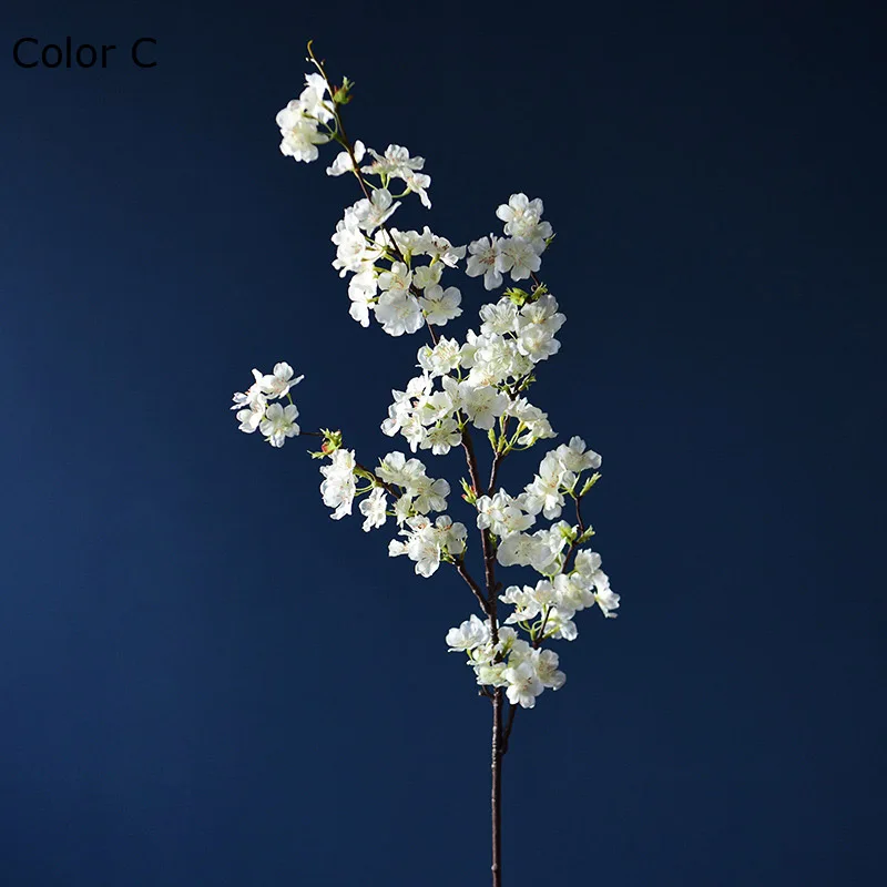 Cherry Blossoms Long branch White wedding decoration mariage aesthetic room decor Fake Flowers flores artificiais