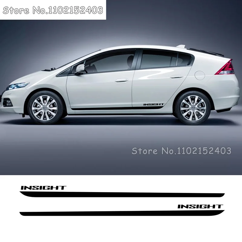 1 set Carbon Fiber Sport Stripes For-Honda Insight Car Door Side Skirt Sticker Racing Styling Auto Body Decor Vinyl Decals Film