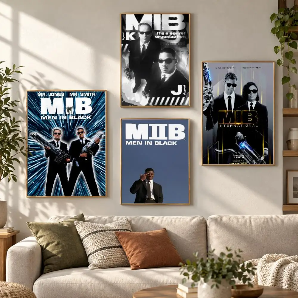 Men in Black 90s Sci Fi Cinema Alien Agent Design Style Poster Aesthetic Art Print for Bedroom & Living Room Decor, Unframed