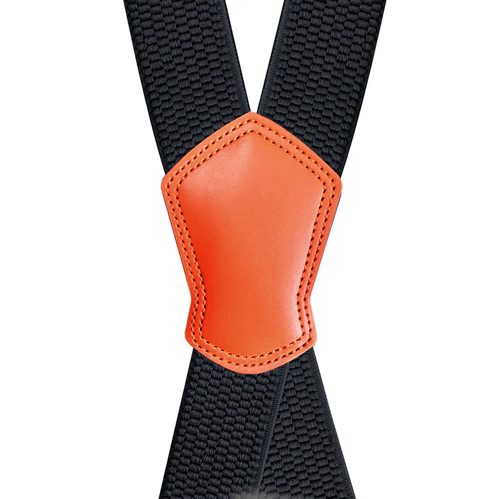 Heavy Duty Suspender 3.5cm Wide X-Back with 4 Strong Metal Clip Adjustable Elastic Trouser Braces Straps Men Fashion Accessories