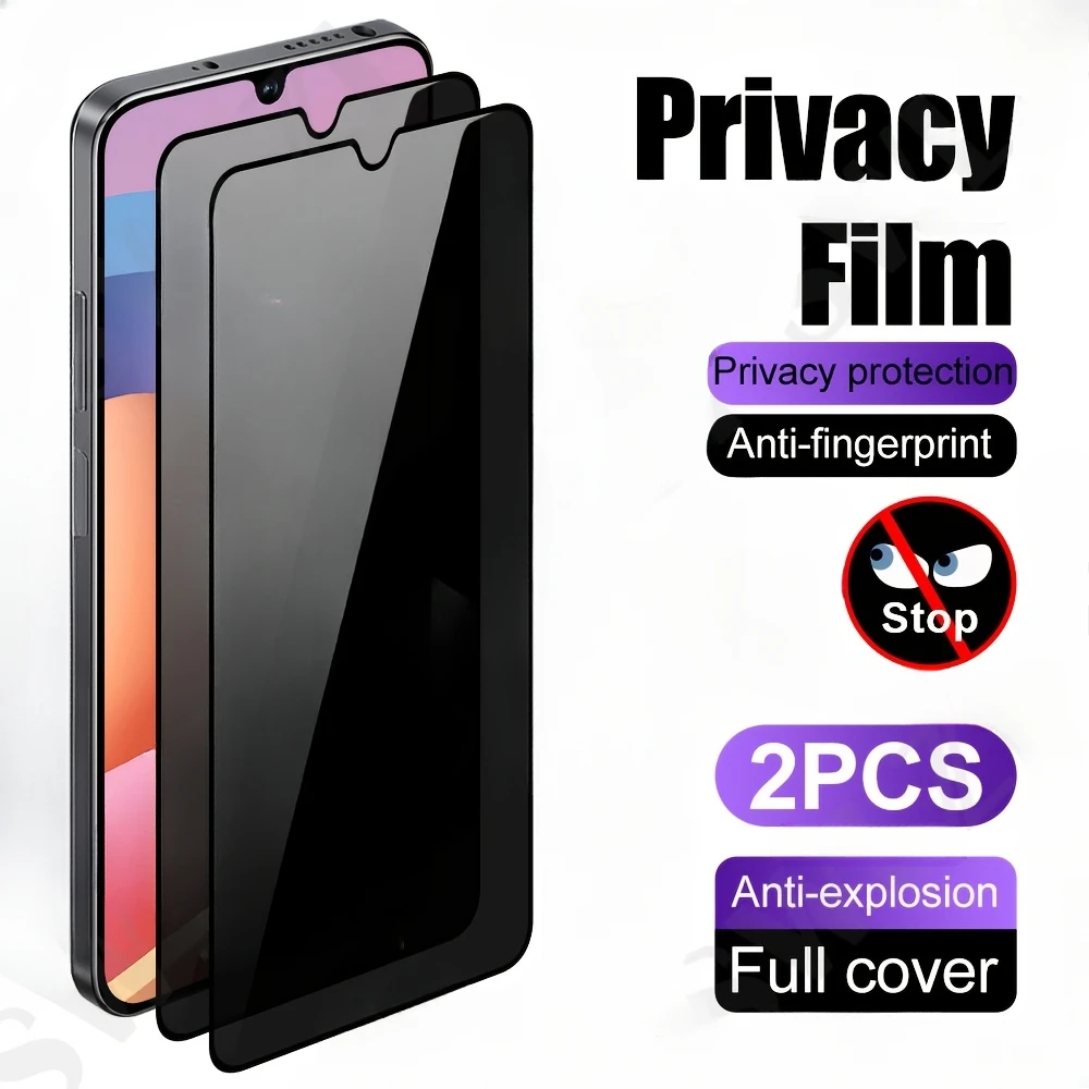 2Pcs Privacy Screen Protector For Samsung A06 A16 A23 A24 A34 A52 A53 A73 5G Tempered Glass For Samsung A05 A13 A15 A25 A35 A55