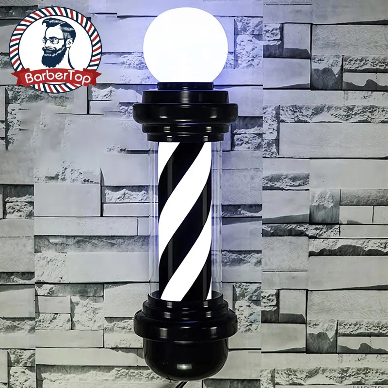 29'' Pole Light Hair Salon Barber Open Sign Rotating LED Strips IP54 Waterproof Save Energy Barbershop Wall Mount Light