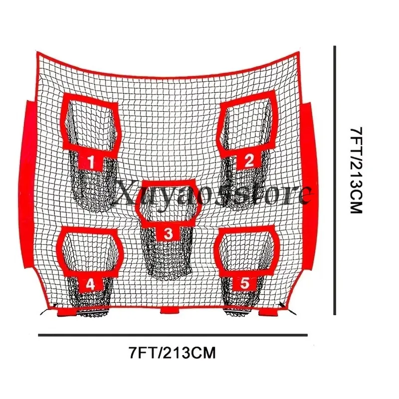 2.1M 5 hole rugby net rugby quartile throwing practice net baseball softball practice net