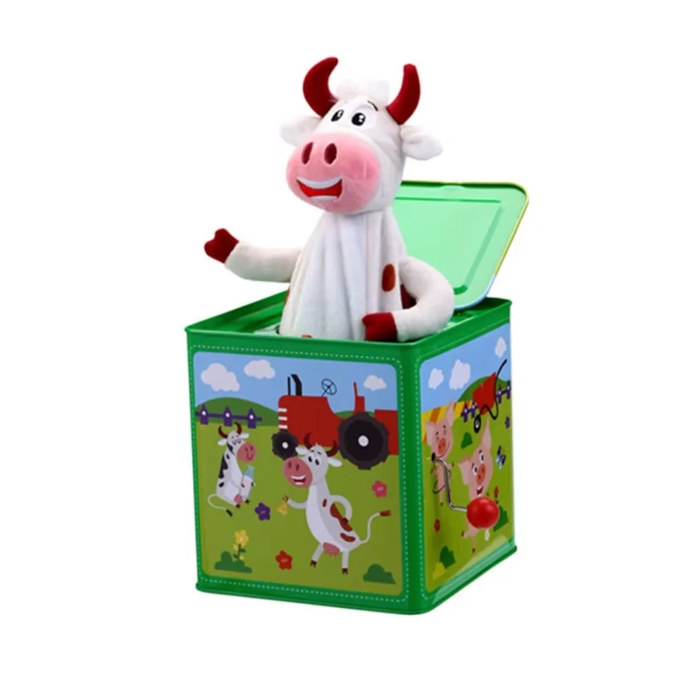 

With Music Children's Musical Toy Early Education Montessori Classic Music box Cartoon Metal Jack in the Box Children Funny Gift
