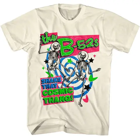 B52s Shake that Cosmic Thang Men's T Shirt Astronaut Skeletons Band 70s Rock