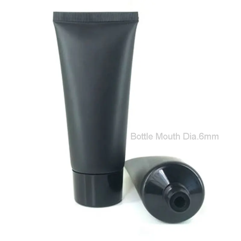 50pcs 60g  Empty Frosted Black Soft Tube For Cosmetics Packaging 2 OZ Lotion Cream Plastic Unguent Containers Tube squeeze