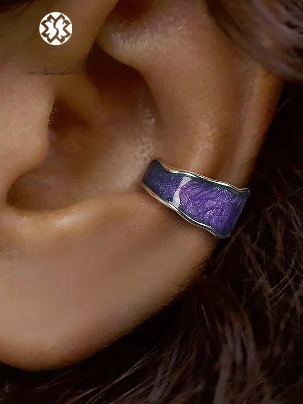 YUKI Pure Silver Ear Cuffs Unisex Color Glaze No Piercing Skull Design Fashionable Personality Jewelry Ear Accessories