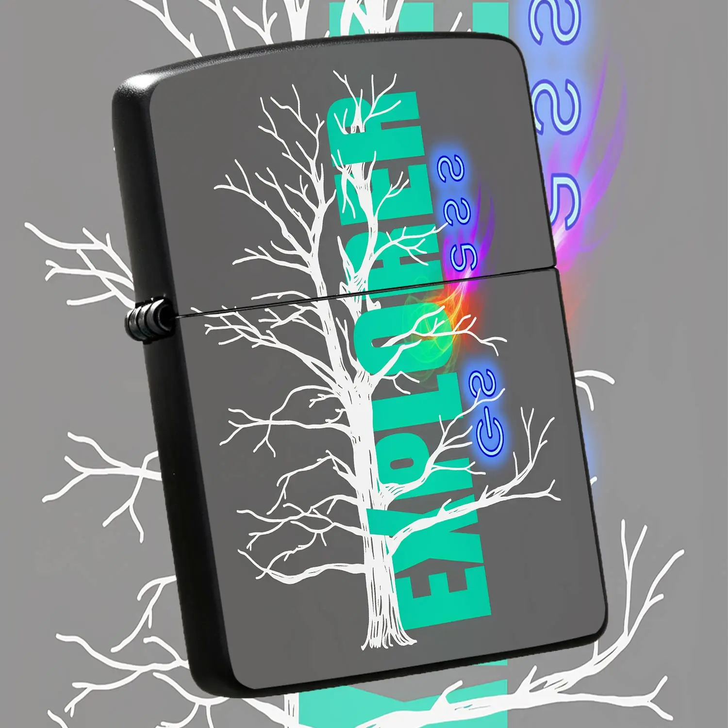 Creative Bare Tree Evolution Themed Lighter, Stylish Neon Art Decor Ignition Device, Portable Practical Tool For Daily Multi-Scenario Use, Trendy Exquisite Gift For Friends, Durable Accessory For Home Office Outdoor Act A Humorous And Inter