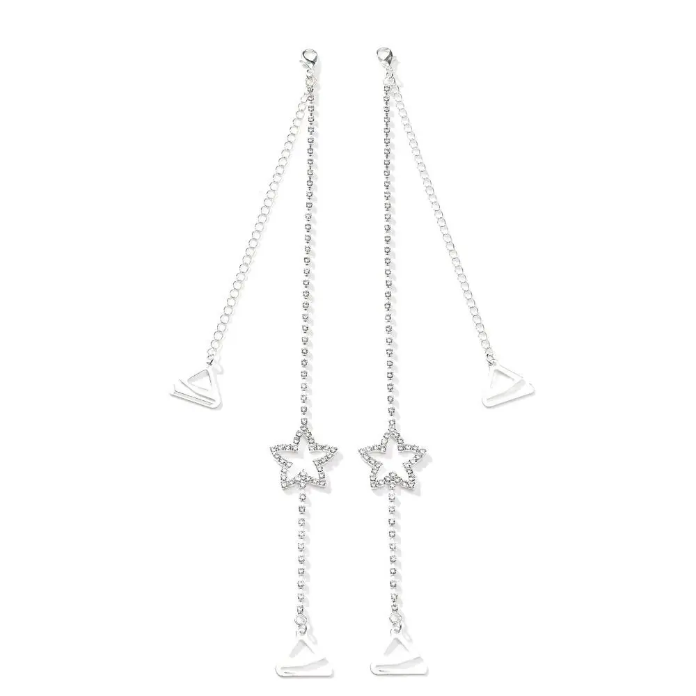 2 pares de alças de sutiã de cristal strass coração borboleta aniti-deslizamento alças de roupa interior estrelas sutiã ajustável alças de ombro feminino