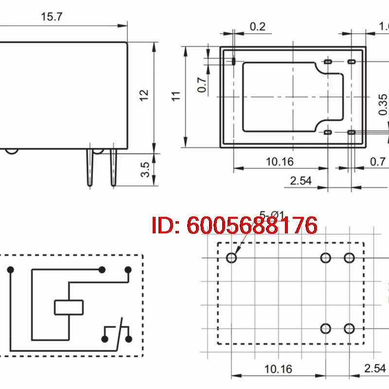 10PCS New HJR-4102E-L-3V (4101-3V-3A) Relay 5pins