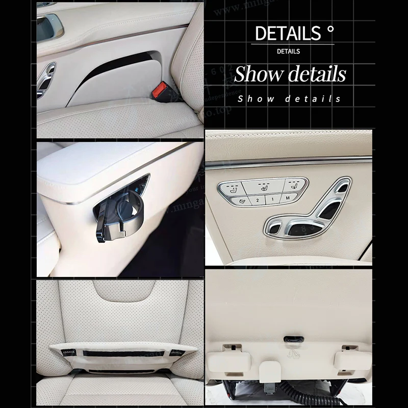Custom-Fitted Luxurious Black and Beige Leather Electric Power Seats for  V-Class Vito Modified Car Seats