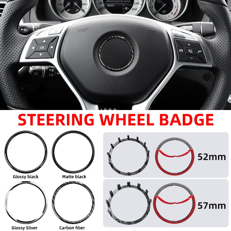 

1pcs 52mm 57mm Car Steering Wheel Badge Emblem Sticker Auto-Styling For Mercedes Benz A B C E S class GLA GLC CLA W204 W205 W212