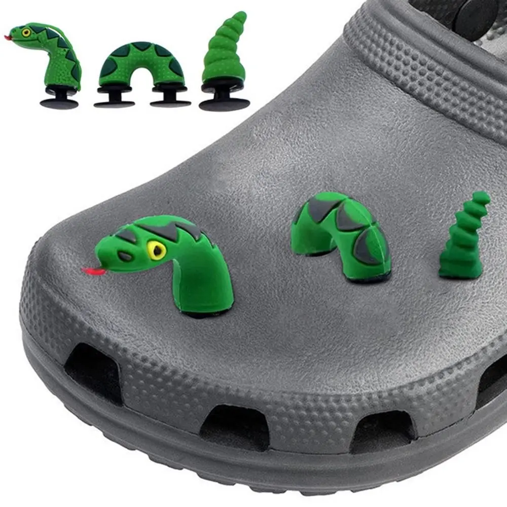 Gifts 3D Shoes Buckle Clip DIY Dragon Crocodile Snake Shoes Charms Decorations for Sandals Shoes Accessories Set for Crocs Shoes
