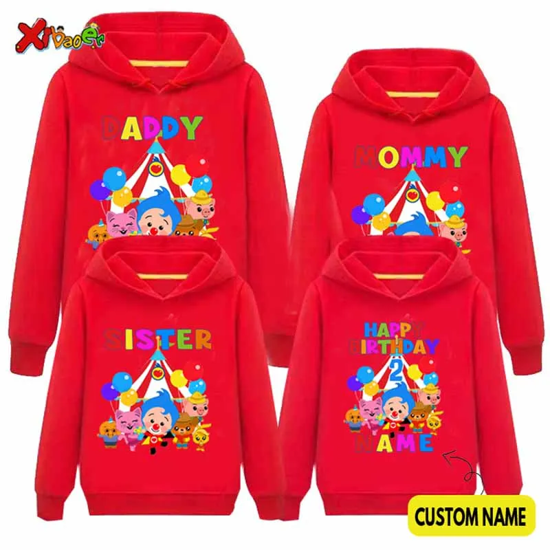 

Family Matching Set Sweatshirt Hoodies Mommy Daddy Family Top Brother Sister Birthday Party Custom Name Clothing Grandma Grandpa