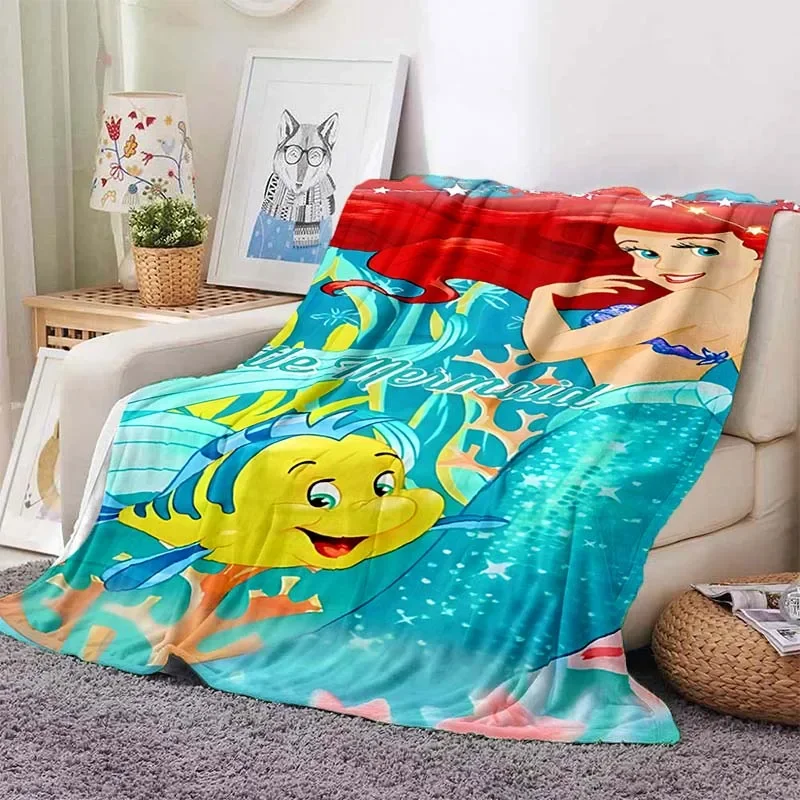 The Little Mermaid Disney Printed Blanket Children Adult Blanket Soft and Warm Bedding for Bed Sofa Outdoor Travel Cover Blanket