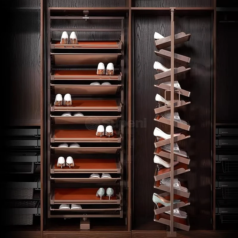 Wardrobe storage organizer rotating shoe rack 360 degree rotating shoe rack